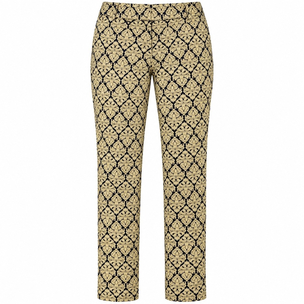 Old Navy Pixie Pants Size 6 Gold Black Damask Brocade Foil Holiday Cocktail Glam